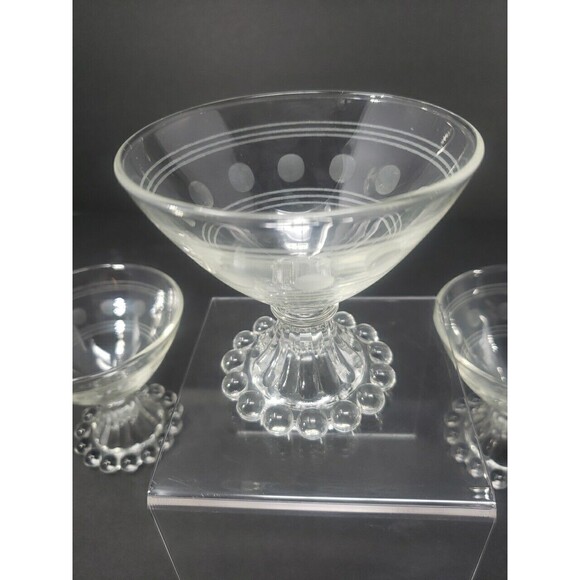 Anchor Hocking Berwick Boopie Champagne Sherbet Footed Etched Design Vintage MCM - Picture 12 of 16